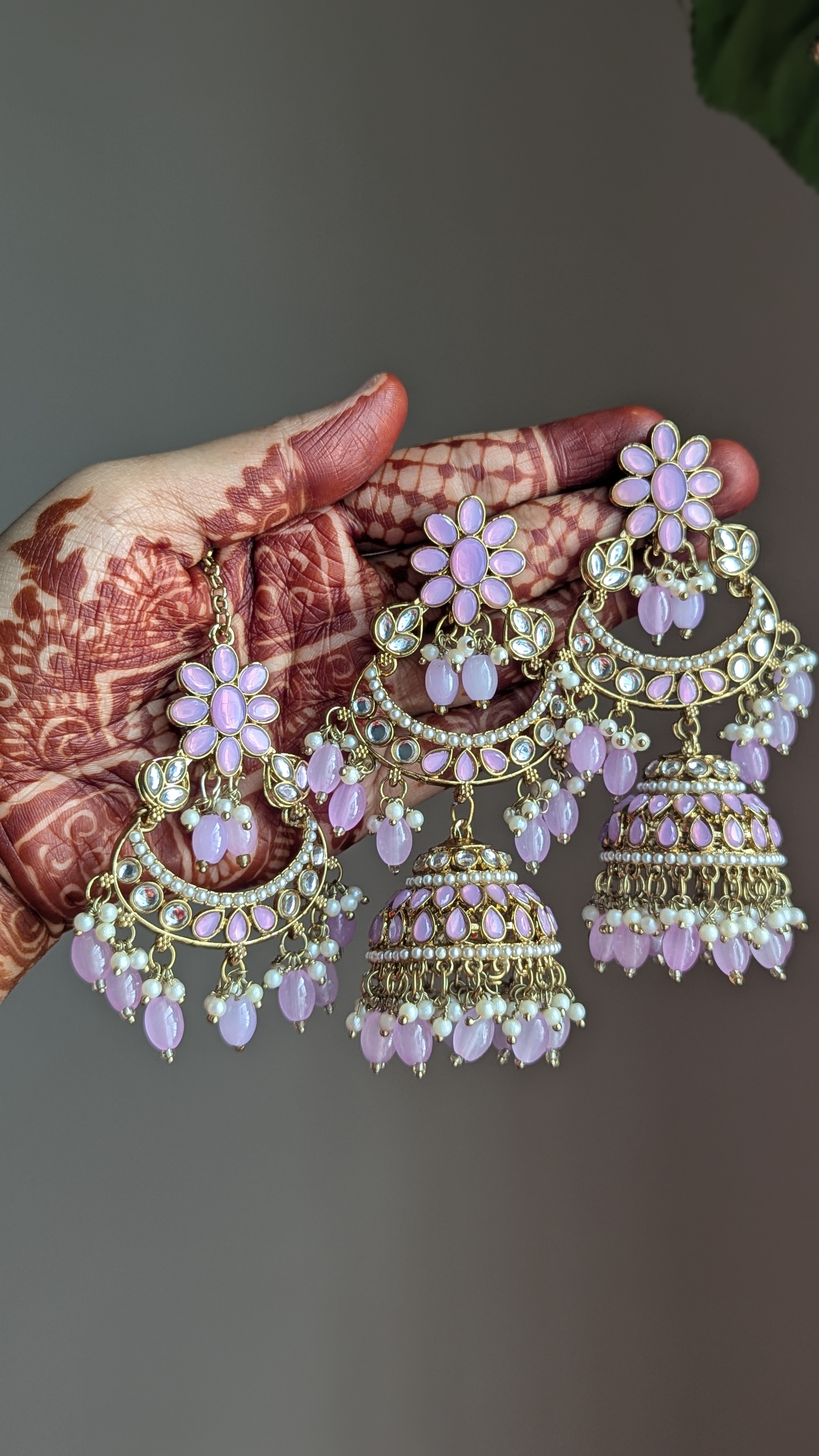 Long Jhumka-Tikli Set