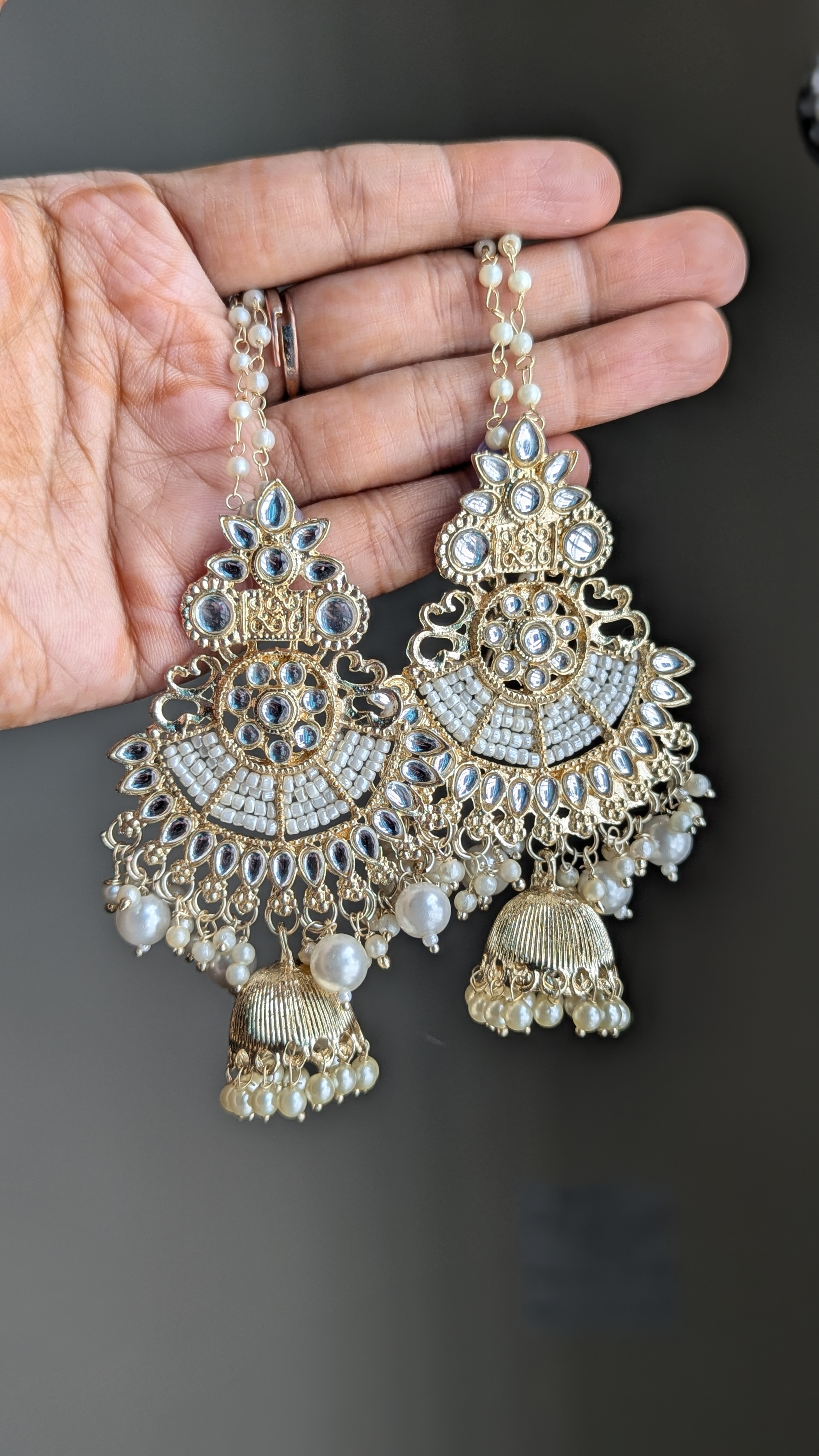 White-Golden Combination Tana Earring