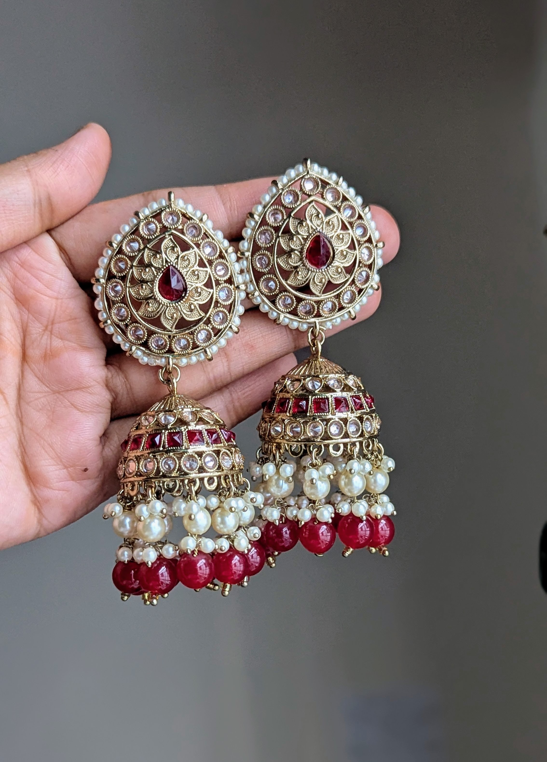 Copper Finished Long Jhumka