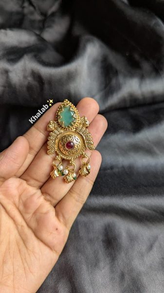 Turquoise Rajwadi Pearl Ring