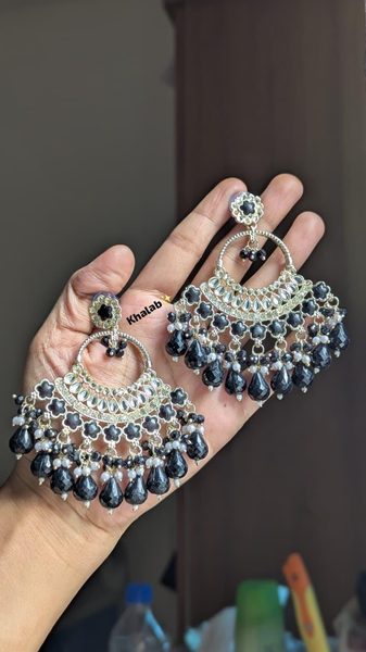 Black Traditional Chandbali