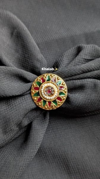 Gold plated Meenakari ring